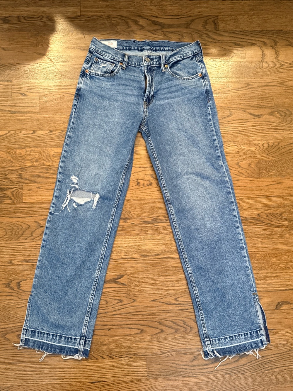 Gap Distressed Light Blue Jeans - Classic Straight Fit